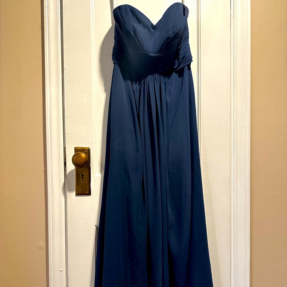 David’s Bridal Navy Bridesmaid Dress